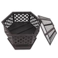 thumbnail image 5 of Cfowner 24" Heavy Duty Metal Fire Pit Hexagon Stove with Poker for Outdoor, Black, 5 of 8