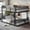 Black, variant on MIDOQIN Low Bunk Bed Queen over Queen, Upgraded Round-Pipe Metal Floor Bunk Bed Loft Bed Frame with Ladders & Full Guardrails for Teens & Adults, White