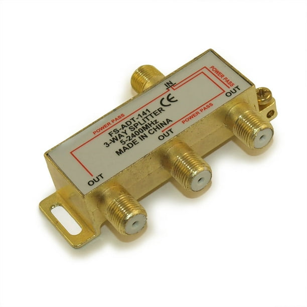 Coax Splitter, 3 Way, (Premium, Gold Platted) 52400 Mhz