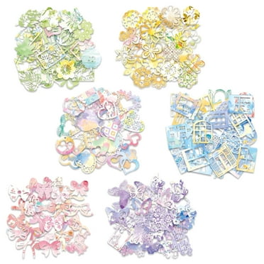 150Pcs Artistic Hollow-Cut Scrapbook Papers, Vintage-Style Decorate Cardstock, DIY Colored Paper Kits, Junk Scrapbook Journaling Craft Supplies for Adults