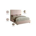thumbnail image 2 of Meridian Furniture Becca Metal and Velvet Full Bed in Pink, 2 of 3