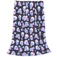 thumbnail image 2 of Fuzoiu crystal flower Skull Print Ultra-Soft Micro Fleece Blanket,All Seasons Flannel Throw, Lightweight Blanket for Bed, Sofa, Couch, Movie Night, Camping, and Travel-60"x50", 2 of 7