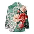 thumbnail image 4 of PiGOGI Women's Printed Lapel Button Long Sleeve T-Shirt Tops Casual Fashion Comfortable Blouse Daily Wear Green 3XL, 4 of 5