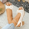thumbnail image 6 of Heel Sandals For Women 2025 Buckled Square Heel Sandals for Women,Dressy Peep Toe Slingback Low Heeled Wedge Shoes Dress Sandals, 6 of 8