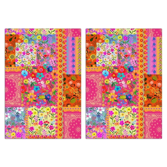 Boho Floral Kitchen Towels Set Of 2, Absorbent and Soft Dish Towels for Farmhouse Decor, Country Kitchen.