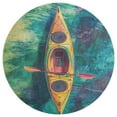 thumbnail image 3 of Colorful Kayaks Glide Across The Lake Washable Round Rug -Circle Area Rugs for Nursery Bedroom, Vintage Non Slip Non Shedding Low Pile Carpet for Living Room Coffee Table Entryway, 3 of 6