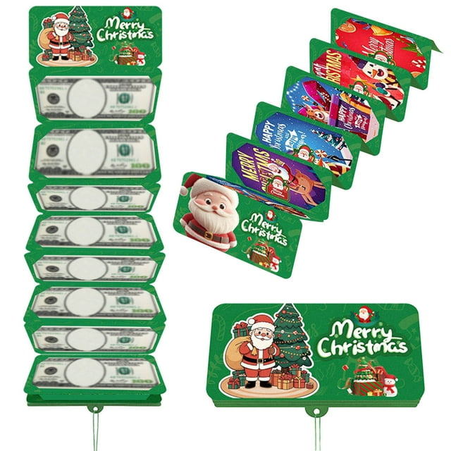 SDNall Gift Cards Christmas, Unique Christmas Gifts, Gift Card Box, Christmas Red Envelope 10 Cards Christmas Surprise Party Red Envelope Money Box - Holiday Gift Storage Christmas5Pcs