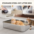 thumbnail image 4 of PawHut Cat Litter Box Easy-Clean Enclosure with Scoop & Flip Lid White, 4 of 10