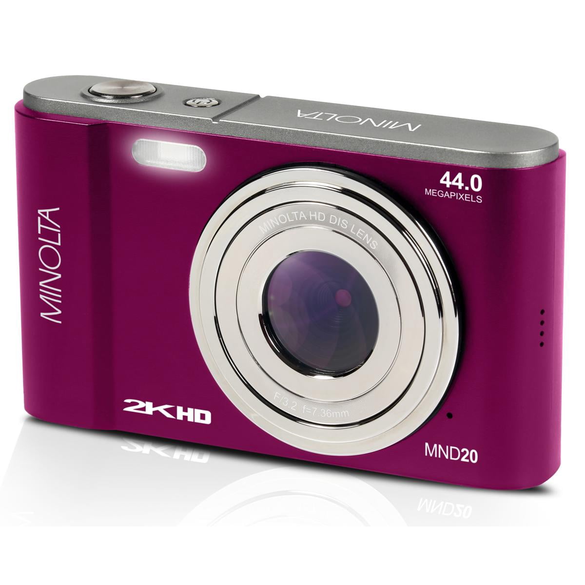 Minolta Minolta MND20 44 MP 2.7K Ultra HD Digital Camera (Magenta) With Slinger Camera case