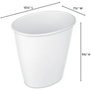 Sterilite Small Bathroom Trash Can, 1.5 Gallon Plastic Garbage Bucket Bin with No Lid, White