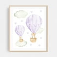 thumbnail image 2 of Purple Hot Air Balloon, Bear, Bunny, Forest Animals, Woodland Animals, Gender Neutral Nursery - Illustration Watercolor Hot Air Balloon Whimsical Animal Stars Unframed Wall Art Print 12 x 16 inches, 2 of 13