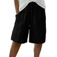 thumbnail image 2 of TMOYZQ Bermuda Shorts for Women Knee Length Elastic Waist Shorts Casual Summer Lightweight Beach Vacation Shorts, 2 of 9
