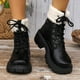thumbnail image 5 of NECHOLOGY Botas Mujer Zapatos Botines mujer Botas de mujer de volumen medio y bajo de talla grande para otoño e invierno nuevas botas de mujer con parte inferior gruesa y frontal (Black, 7), 5 of 7
