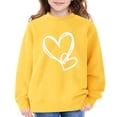 thumbnail image 5 of GiLiling Girls Preppy Heart Sweatshirt, Cute Oversized Pullover, Kids Valentine's Day Graphic Crewneck Athletic Sweater with Pocket (Yellow, 13-14 Years), 5 of 7
