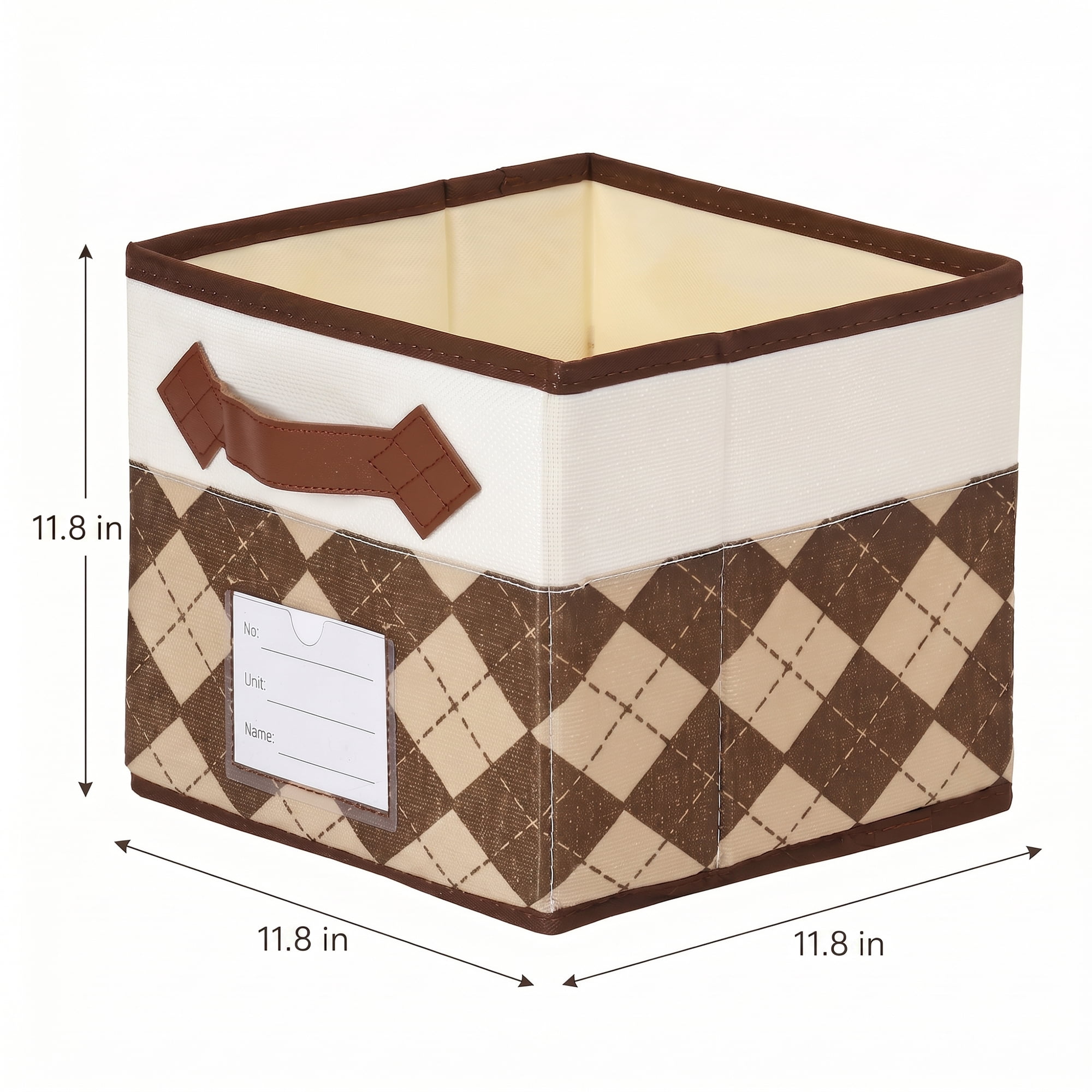 Unique Bargains Cube Collapsible Storage Basket for Organizing Clothes Books Beige Coffee