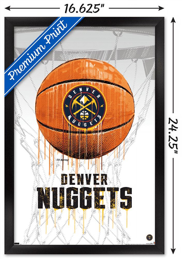 NBA Denver Nuggets - Drip Basketball 21 Wall Poster, 14.725" x 22.375", Framed