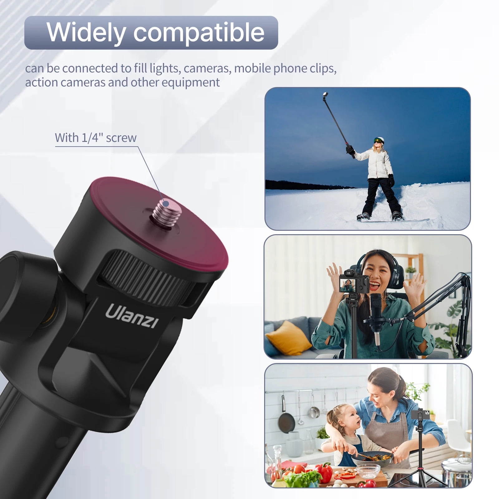 Ulanzi MT-79 Extendable Aluminum Tripod Phone Tripod For DSLR Camera Smartphone Video Light