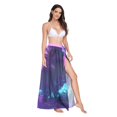 thumbnail image 2 of FORMRS Womens Long Sarong Beach Wrap Semi-Sheer Bikini Skirt Bathing Swimsuit Cover Up, Pink Neon Road, 2 of 7