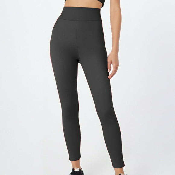 LOVZFMLL Women's Leggings, Solid Color Multi-Size High Waist Elastic Waist Leggings Black, L
