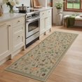 thumbnail image 1 of Alfombra Pasillera BESBLEE 76x183 cm Antideslizante con Diseño Floral y Animal Taupe, 1 of 8