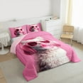 thumbnail image 3 of Manfei Cute Animal Cat 2pcs Bedding Comforter Set for Boys Girls,Cartoon Pet Twin Comforter Sets,Music Theme Breathable Bedding Set,Lightweight Room Decor,Reversible, 3 of 8