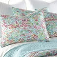 thumbnail image 2 of Levtex Home - Karolynna Quilt Set - King Quilt + Two King Pillow Shams - Floral in Teal Salmon Green Wild Berry - Quilt Size (106x92in.) and Pillow Sham Size (36x20in. ) - Reversible - Cotton, 2 of 6