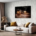 thumbnail image 2 of HFDF Large Wine Wall Art for Bar Wall Decor Still Life Canvas Prints Picture Retro Whisky Painting Rustic Bar Bourbon Goblet Poster Modern for Pub Restaurant Dining Room Decoration 24x16inch Framed, 2 of 6