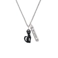 thumbnail image 2 of Delight Jewelry Tall Sitting Matte Black Cat Silvertone Always My Sister Bar Charm Necklace, 23", 2 of 4