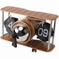 thumbnail image 1 of wonima44 Flip Clock, Airplane Design Mechanical Flip Down Clock with Timing Reminder Function for Home Office School Hotel Coffee Shop (Gold), 1 of 1