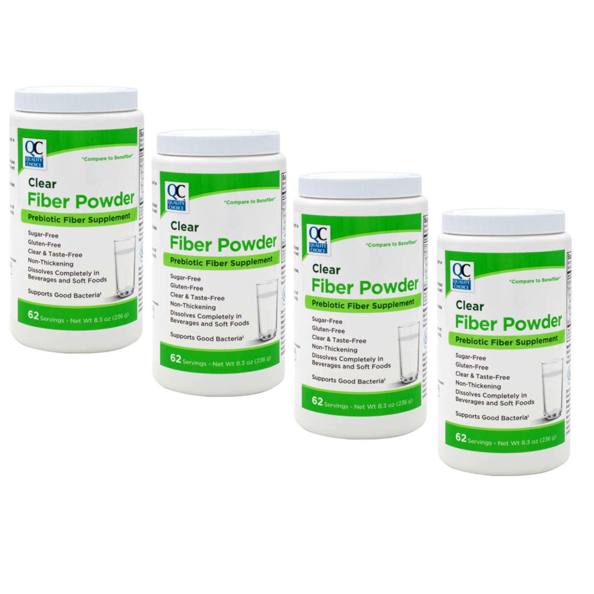 4 Pack - Quality Choice Clear Prebiotic Fiber Supplement Powder for Digestive Health 62 Servings, 8.3 Ounces - Ideal for Adults & Children 6 & Up