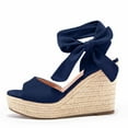 thumbnail image 5 of Dellytop Womens Platform Espadrille Wedges Open Toe High Heel Sandals, 5 of 5