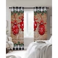 thumbnail image 2 of Vintage Christmas Blackout Curtains 54 Inch Length 2 Panels Set for Living Room Bedroom, Xmas Balls Trees Snowflakes Black Plaid Room Darkening Window Curtains Thermal Black Out Curtain 52"x54", 2 of 8