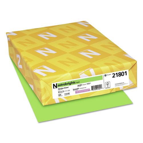 Astrobrights 21801 Color Paper, 24 Lb, 8.5 X 11, Martian Green, 500/ream