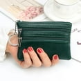 thumbnail image 2 of Bmisegm Unisex Fashion Zipper Solid Color Underarm Wallet Purse Clutch Bag  Small Leather Clutch Bag Handbag, Green, 2 of 5