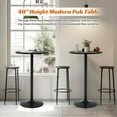 thumbnail image 4 of Dkelincs 23.6" Modern Round Bar Table Bistro Pub Table Kitchen Dining Table with Metal Frame, Black, 4 of 7