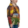 thumbnail image 3 of Kll Unisex Kids Boys Girls Hooded Pocket Pullover Hoodies-Fall Village Scenery, 3 of 9