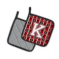 thumbnail image 2 of Letter K Football Cardinal and White Pair of Pot Holders, 2 of 2
