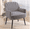 Gray, variant on Holiway Accent Chair Flannel Upholstered with Metal Legs, Modern Sofa Chair for Bedroom/Office, Yellow