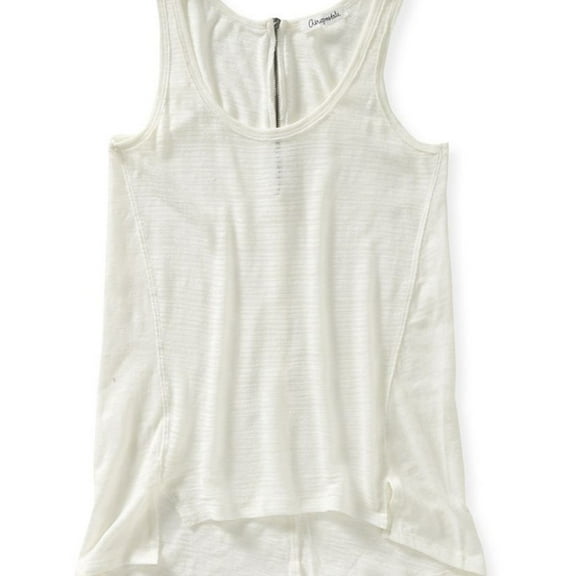 Aeropostale Womens Lightweight Zippered Tank Top, White, X-Small