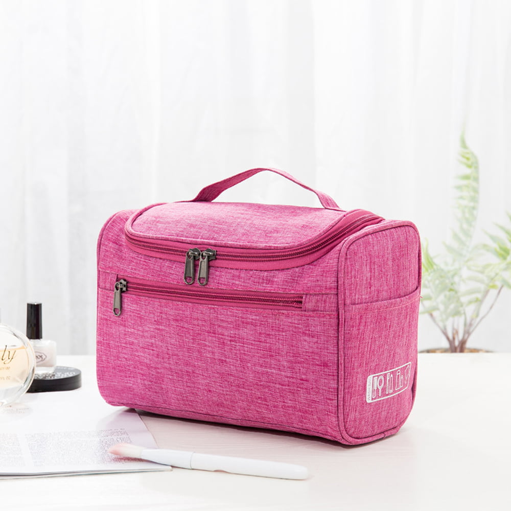 Extra Large Cosmetic Makeup Travel Wash Toiletry Bag Portable Organizer Handbag Rose Pink