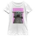 thumbnail image 1 of STAR WARS Mandalorian Pink Child Girls Short Sleeve Tee Shirt, White, Small, 1 of 4