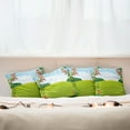 thumbnail image 3 of Ambesonne Cartoon Throw Pillow Cover 4 Pack, Monkeys on Vines, 24", Pale Blue Brown Green, 3 of 6