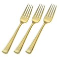 thumbnail image 4 of Clear / Black Contemporary Wedding Plastic Plates Party Bundle w/ Gold Plastic Cutlery 120 Pack, 4 of 7