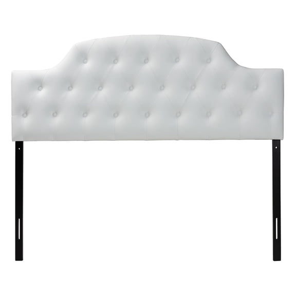 Pemberly Row Faux Leather Tufted Queen Panel Headboard