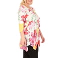 thumbnail image 4 of White Mark Women's Plus Size Floral Scoop Neck Tunic Top, 4 of 5