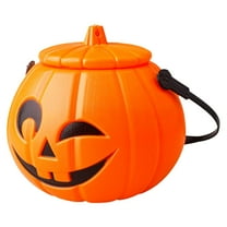 MOPOOR Plastic Pumpkin Bucket - Halloween Pumpkin Trick or Treat Buckets, Capacity Lantern Pumpkins Candy Holder for Halloween Home Decor for Home Decoration