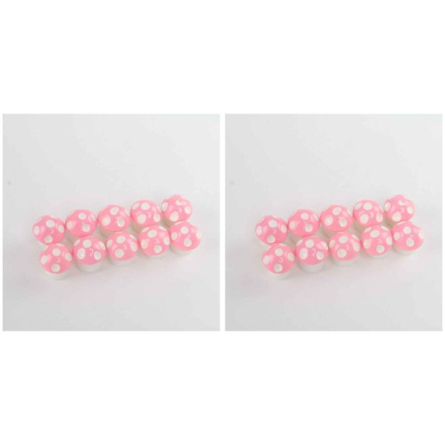 ZheElen 10Pcs Mushroom Toadstool Fairy Garden Terrarium Figurine Miniature Mini Ornament pink red 2Set