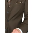 thumbnail image 5 of Mens Side Vent 2-piece Brown Cotton Classic Fit Suit DTI, 5 of 6