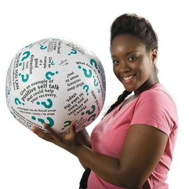 S&S Worldwide Toss 'n Talk-About Addiction Ball.  Inflatable Beachball Style Ball has a 24" Flat Diameter.  Great Conversation Starter for Groups and One on One Sessions.
