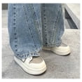 thumbnail image 4 of WMQPNNS Boys Baggy Jeans Fashion Streetwear Boys Jeans Size 16 Elastic Waist Casual Wide Leg Denim Pants with Pockets,Size 9-10 Years,2-Light Gray, 4 of 5